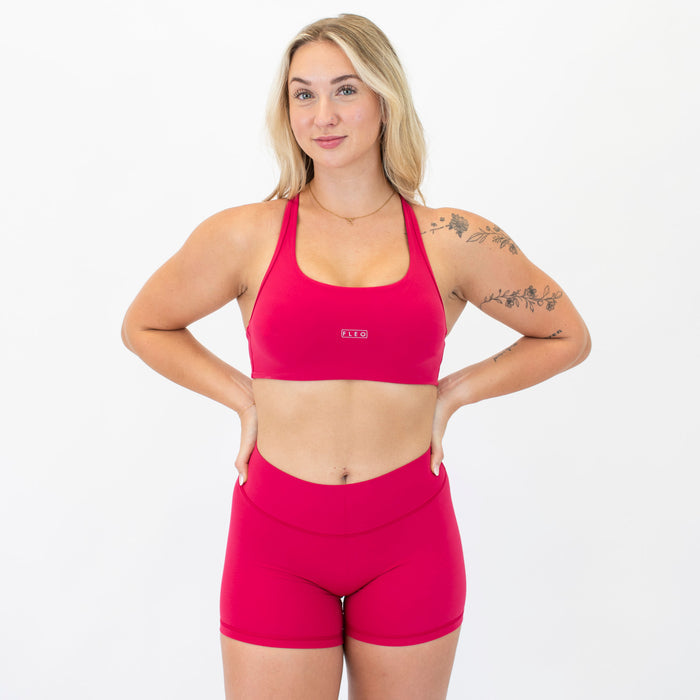 Racerback Sports Bra - Sage in Lipstick | SmoothSculpt