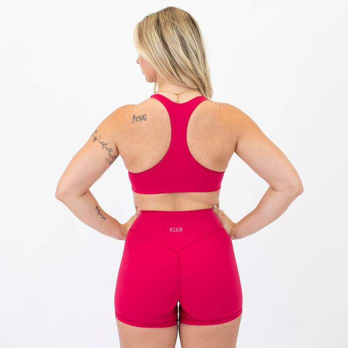 Racerback Sports Bra - Sage in Lipstick | SmoothSculpt