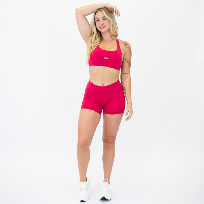 Racerback Sports Bra - Sage in Lipstick | SmoothSculpt
