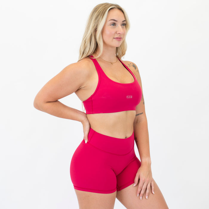 Racerback Sports Bra - Sage in Lipstick | SmoothSculpt