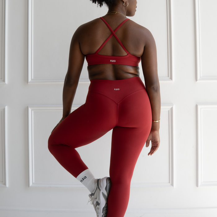 Crimson SmoothSculpt Uplift V Back Legging 25" by FLEO - 2
