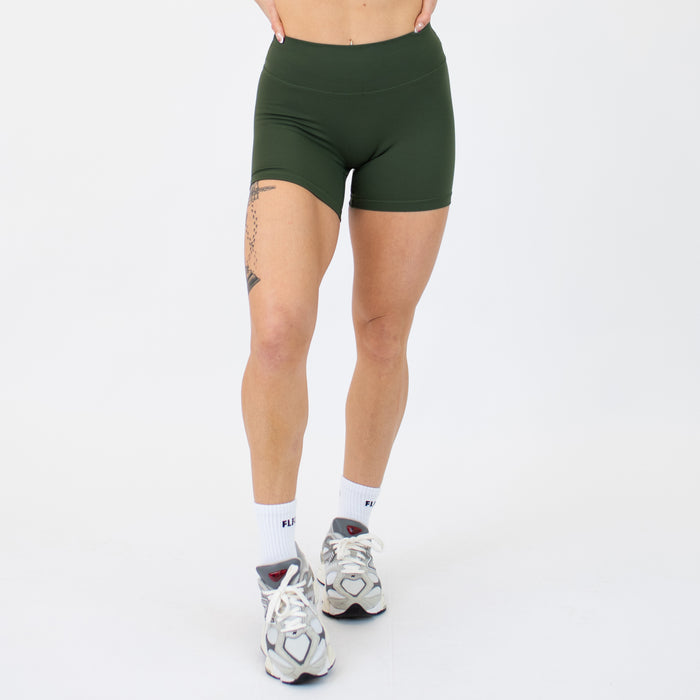 Kombu Green SmoothSculpt Uplift V Back Short 5" by FLEO - 1