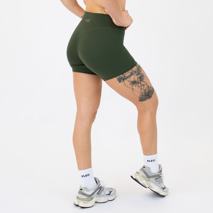 Kombu Green SmoothSculpt Uplift V Back Short 5" by FLEO - 2