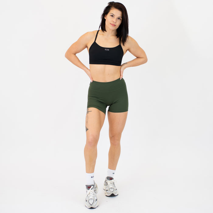 Kombu Green SmoothSculpt Uplift V Back Short 5" by FLEO - 3