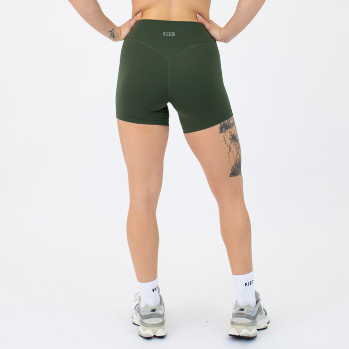 Kombu Green SmoothSculpt Uplift V Back Short 5" by FLEO - 6