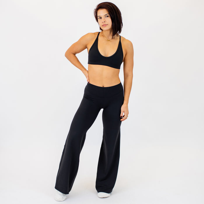 Black SmoothSculpt Uplift V Back Wide Leg by FLEO - 3