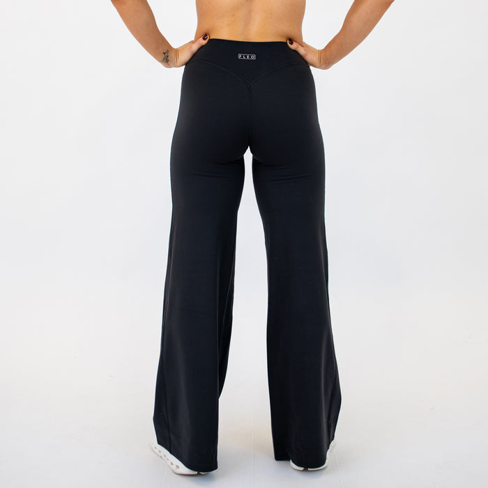 Black SmoothSculpt Uplift V Back Wide Leg by FLEO - 6