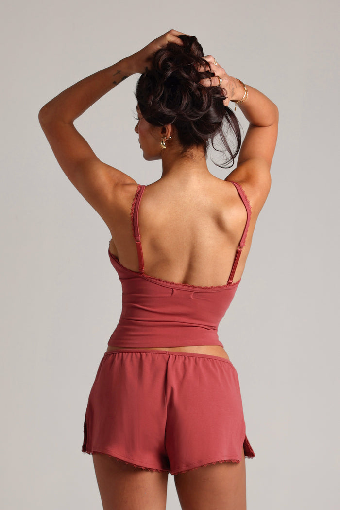 Soft Plunge Cami - Berry Glaze