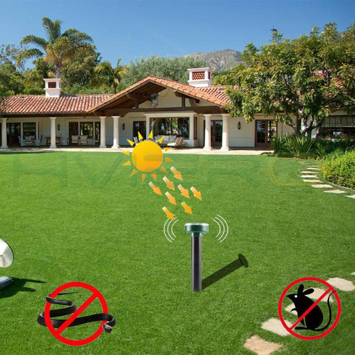 Solar powered mole repellent
