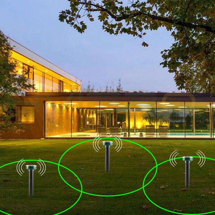 Solar powered mole repellent