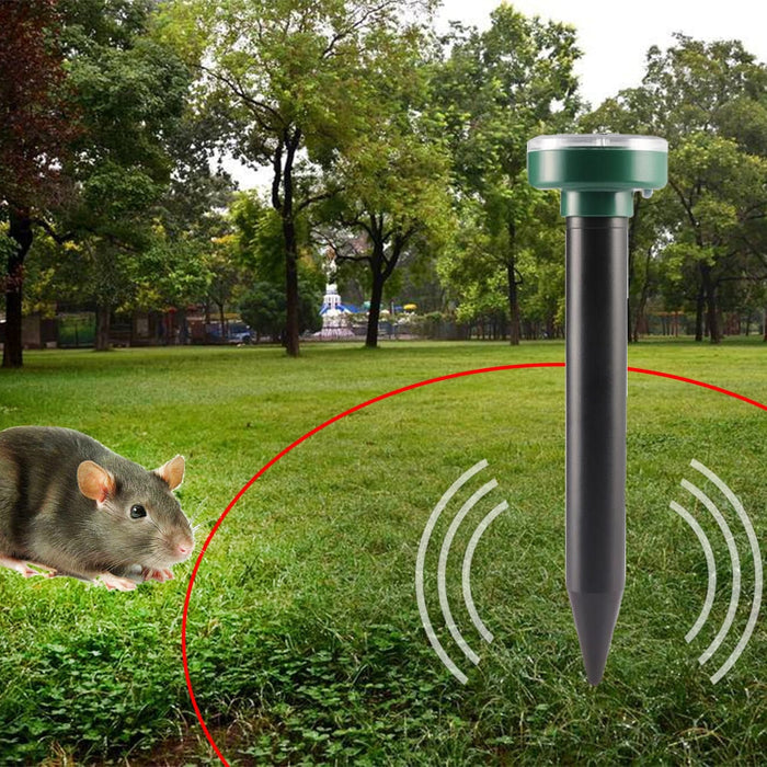 Solar powered mole repellent