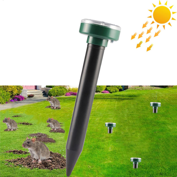 Solar powered mole repellent