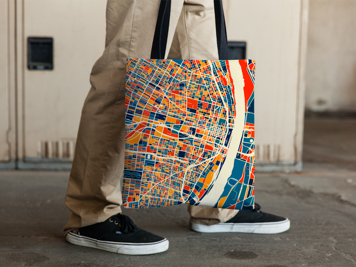 St Louis Map Tote Bag - Missouri Map Tote Bag 15x15