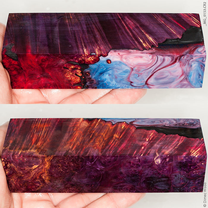 Stabilized hybrid wood box elder burl block