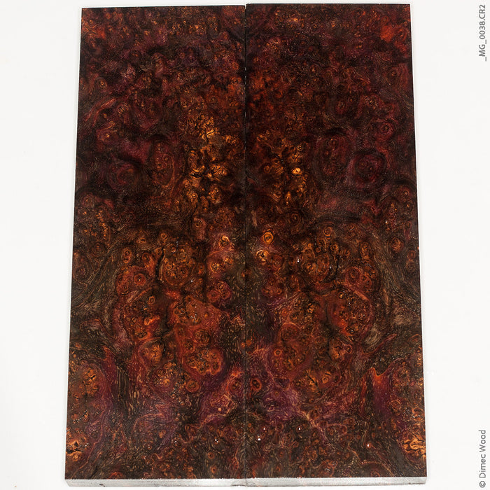 Stabilized wood black ash burl panels