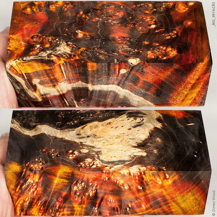 Stabilized wood box elder burl block