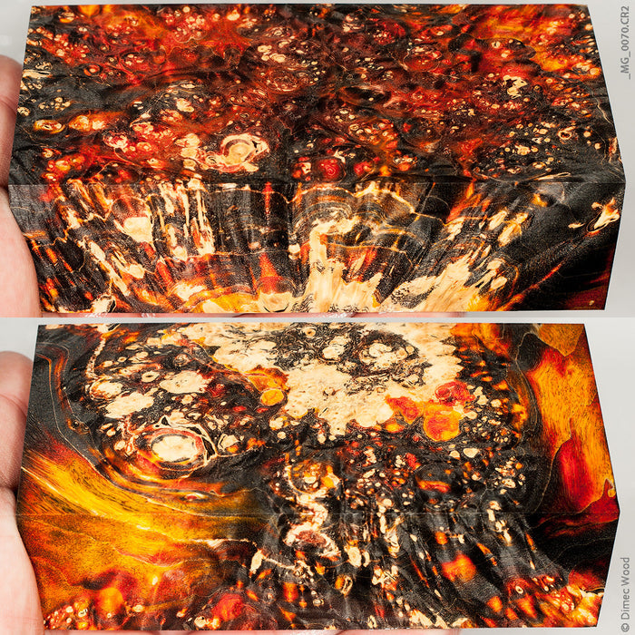Stabilized wood box elder burl block