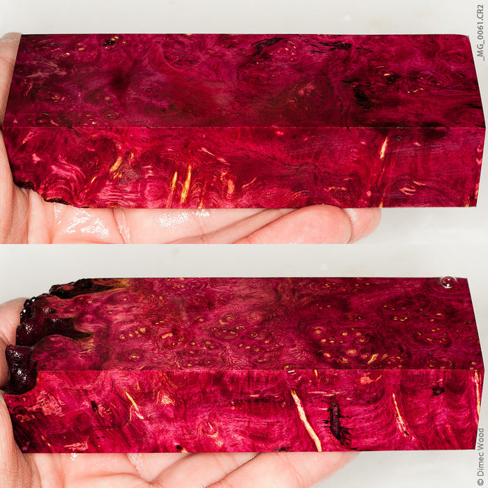 Stabilized wood spalted amboyna burl block