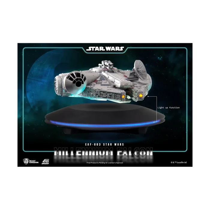 Diorama lumineux Millennium Falcon Egg Attack Floating Beast Kingdom Star Wars vaisseau en lévitation avec LED