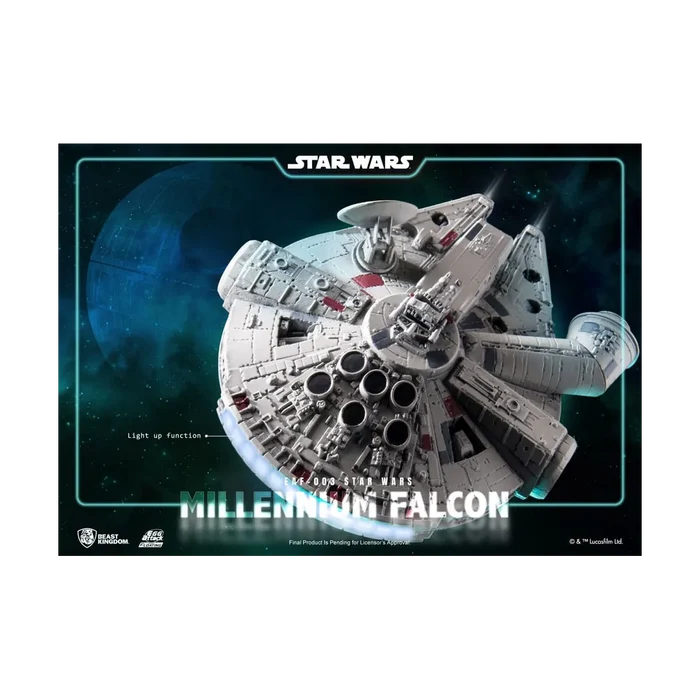 Diorama lumineux Millennium Falcon Egg Attack Floating Beast Kingdom Star Wars vaisseau en lévitation avec LED