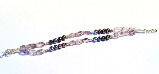 Sterling & Amethyst Double Strand Bracelet - dinosaursrocksuperstore