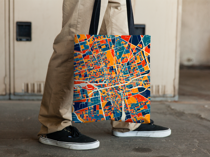Stockton Map Tote Bag - California Map Tote Bag 15x15