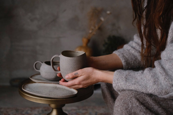 Stone - "SIMPLICITY" tall oval mug 450 ML, stoneware