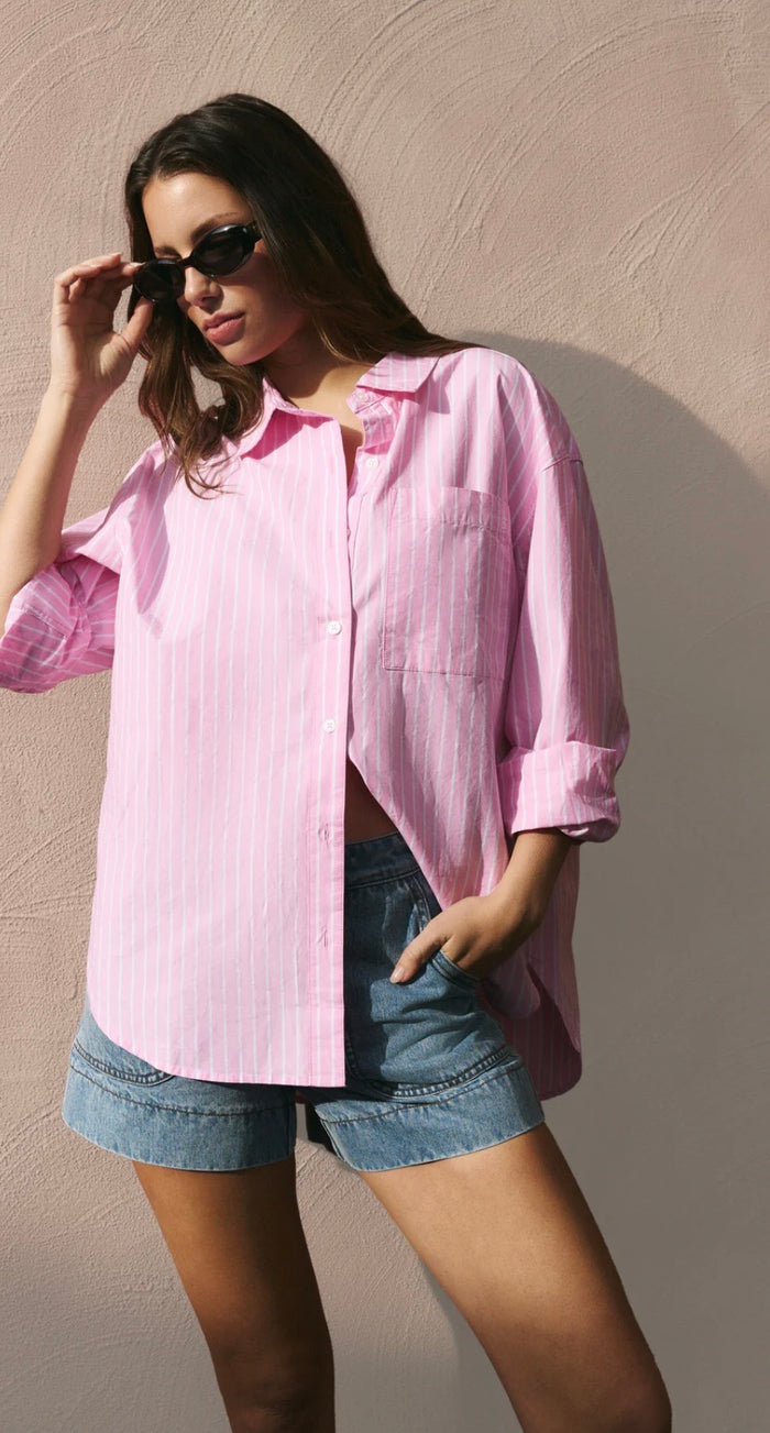 Stories be Told - Pink Striped Shirt