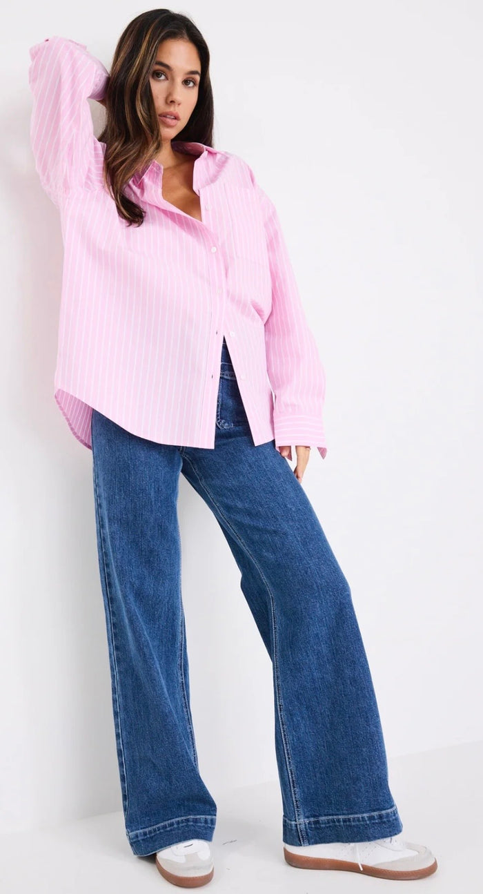Stories be Told - Pink Striped Shirt