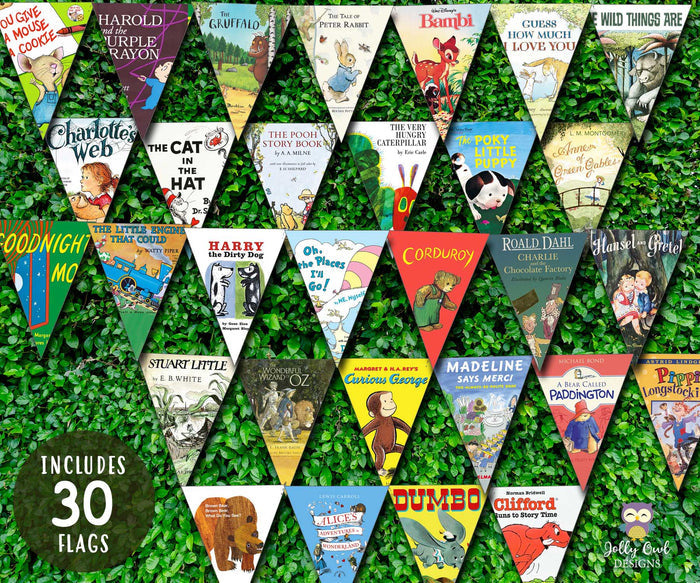 Storybook Book Themed Printable Banner Decoration - For Baby Shower or Birthday - Jolly Owl Designs