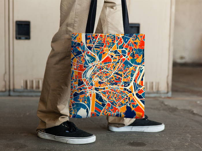 Strasbourg Map Tote Bag - Alsace Map Tote Bag 15x15
