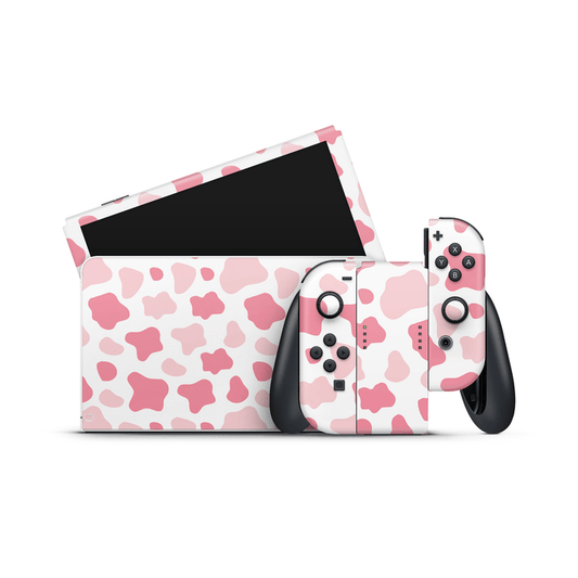 Strawberry Moo Moo Nintendo Switch OLED Decal Skin