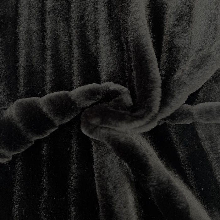 Striped Rabbit Soft Plush Short Pile Faux Fur Fabric - Fashion Fabrics LLC