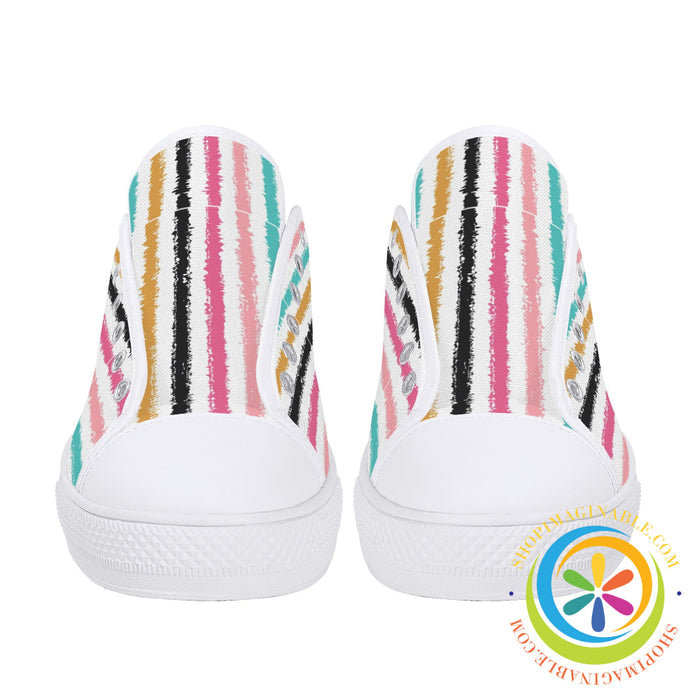 Striped Sensations Ladies Low Top Canvas Shoes