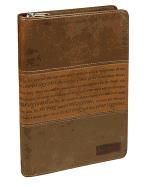 Strong and Courageous Journal: Joshua 1:57 Bible Verse, Brown Inspirational Notebook, Lined Pages W/Scripture, Ribbon Marker, Zippered Cover