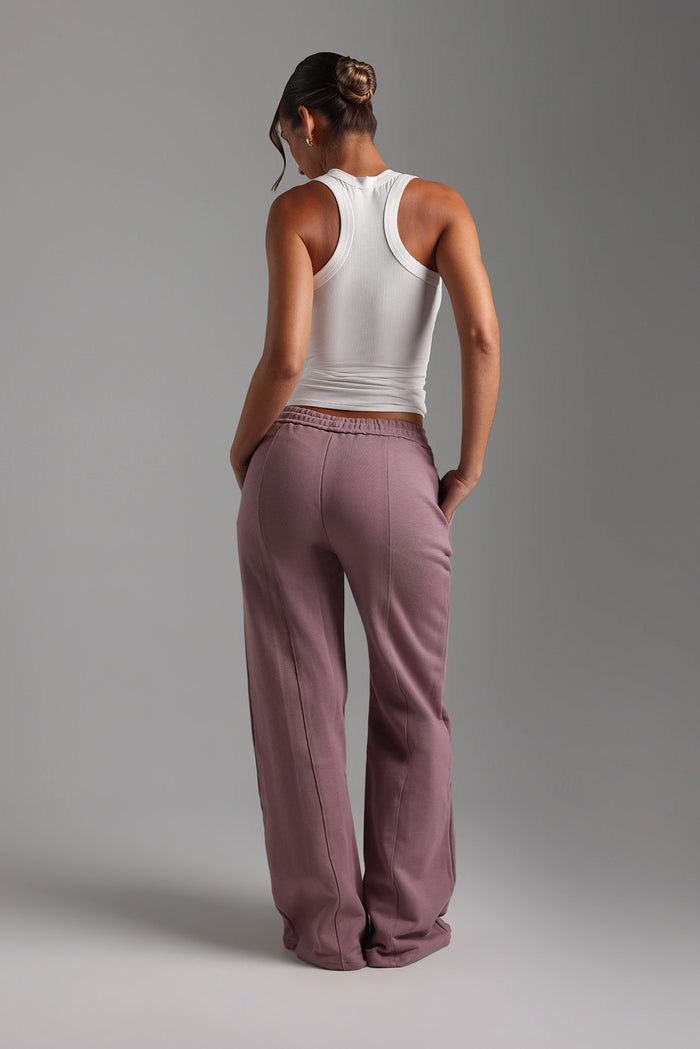 Structured Wide Leg Sweatpants - Vintage Purple