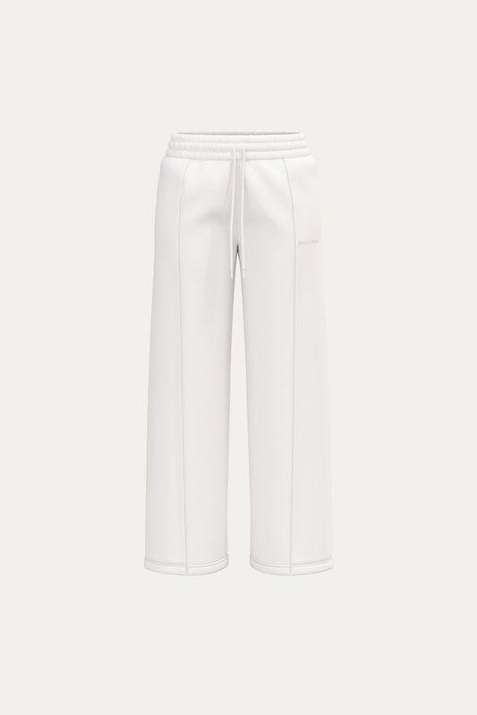 Structured Wide Leg Sweatpants - White