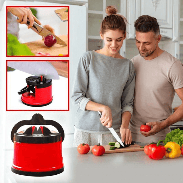 Suction cup knife sharpener