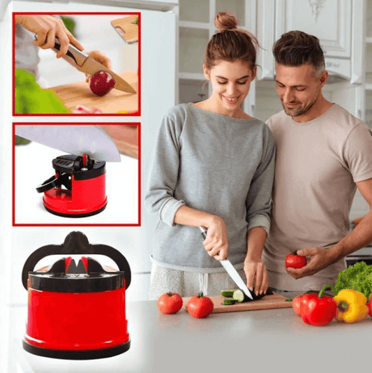 Suction cup knife sharpener