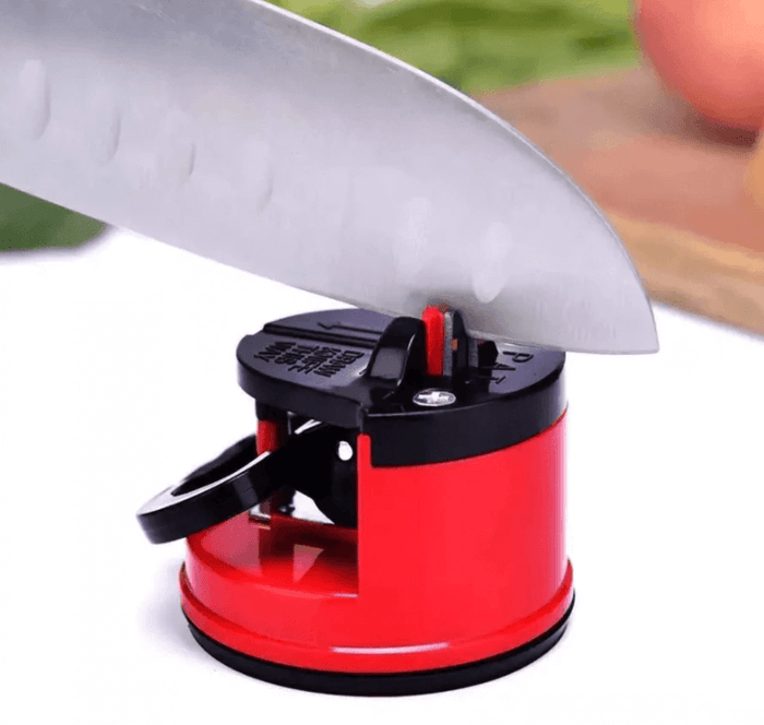 Suction cup knife sharpener
