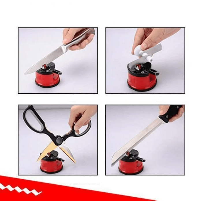 Suction cup knife sharpener