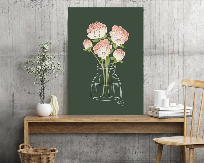 Sunday Peonies - floral illustration print