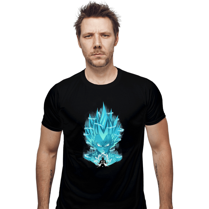Shirts Fitted Shirts, Mens / Small / Black Super Saiyan Blue