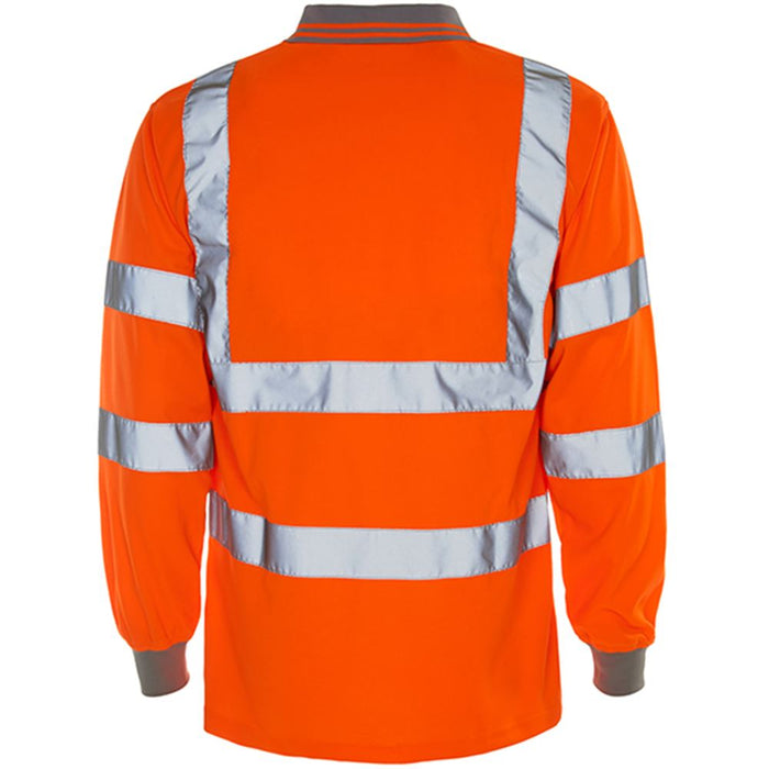 Supertouch Orange Hi-Vis Long Sleeve Polo Shirt