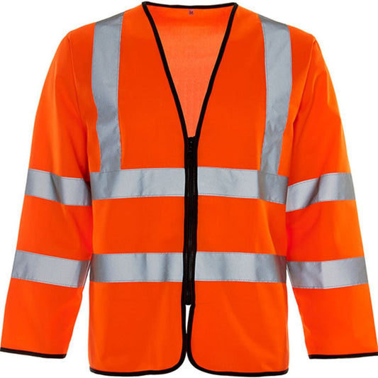 Supertouch Orange Long Sleeved Hi Vis Zip Front Vest