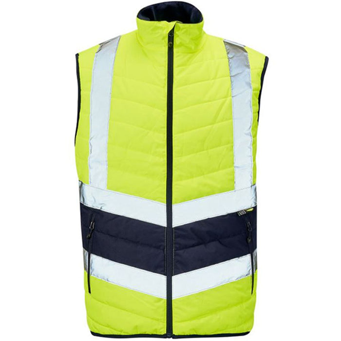 Supertouch Yellow Hi Vis Two Tone Puffer Bodywarmer