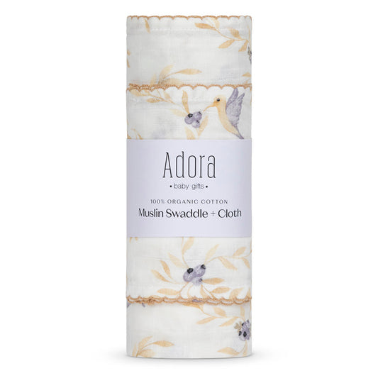 swaddle print with muslin - vine boys