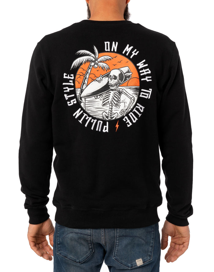 sweat homme crew ridestyle PULLIN en coton