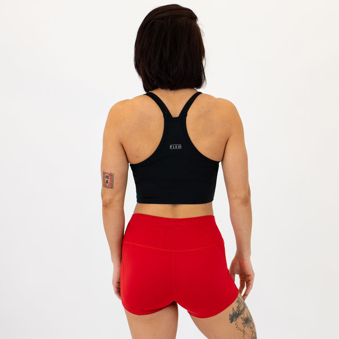 Black Switch Up Baby Crop Tank - Fitted by FLEO - 2