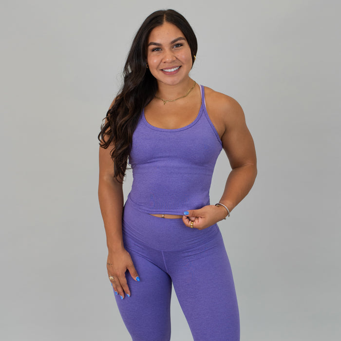 Heather Passion Flower Switch Up Crop Tank - Fitted by FLEO - 1